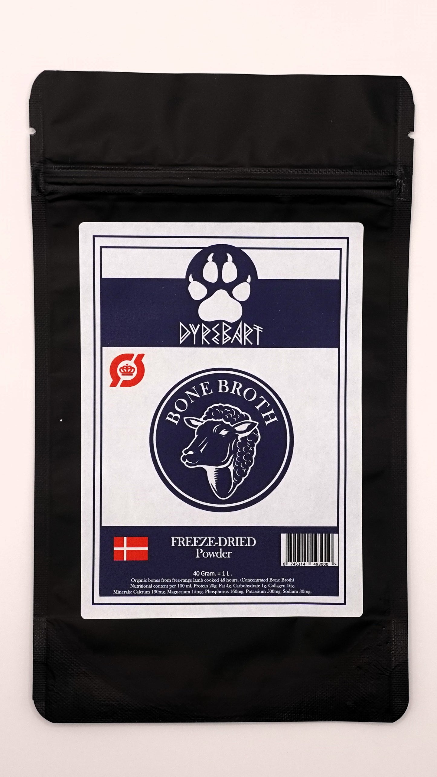 Bone Broth Pulver - Økologisk Lam - 50 gram